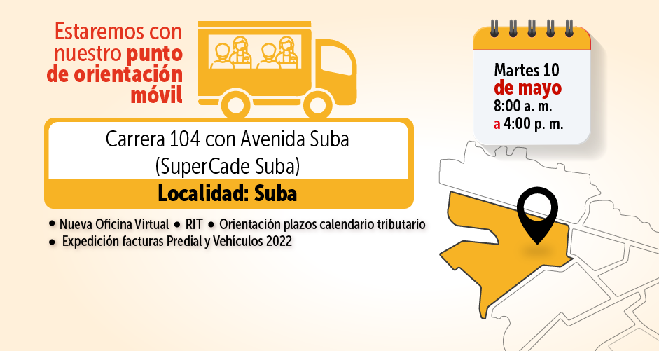 Este martes, de 8:00 a.m. a 4:00 p.m. brindaremos orientación sobre inscripción en la Oficina Virtual, descarga de facturas y trámites del RIT.