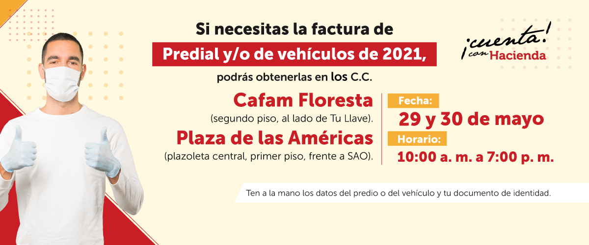 Este fin de semana puedes obtener tu factura de impuesto Predial en Plaza de las Américas y Cafam Floresta