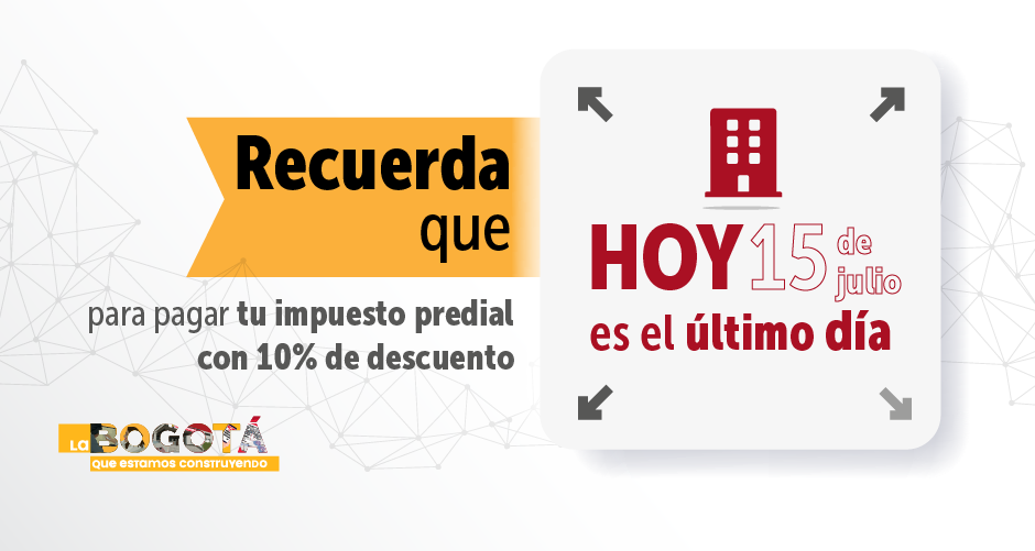 Bogotá le invita a cumplir con sus obligaciones tributarias y a aprovechar la ampliación del plazo para el pago con el 10% de descuento