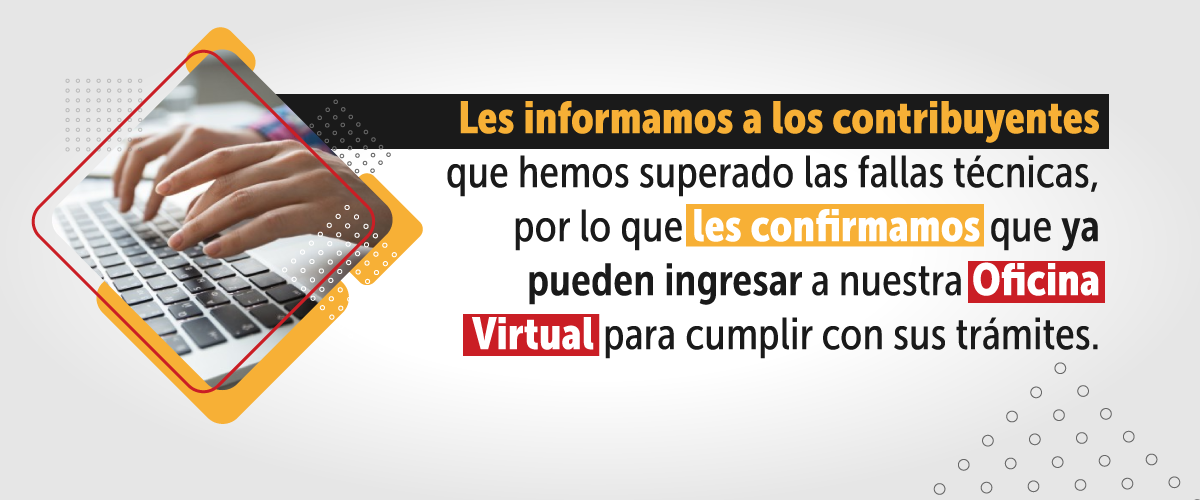 Los usuarios ya pueden realizar sus trámites a través de la Oficina Virtual.