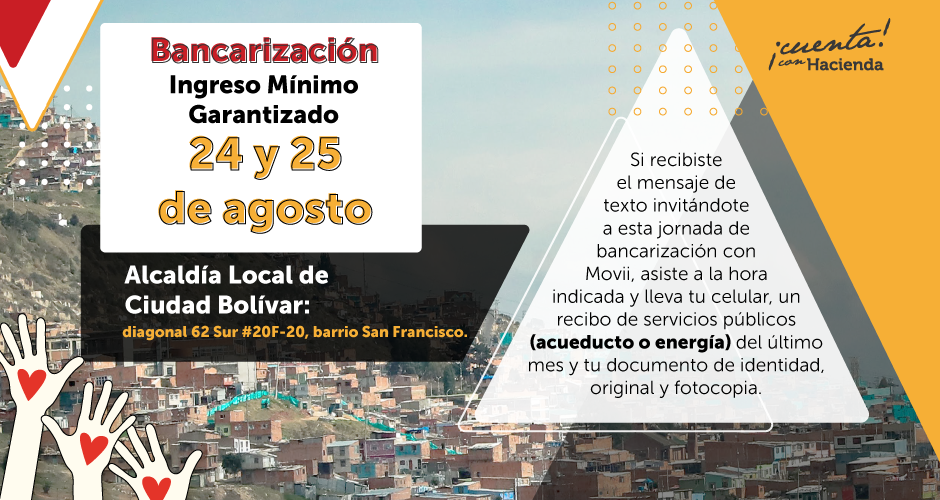 Esta semana realizaremos una jornada de bancarización con la ciudadanía en Ciudad Bolívar