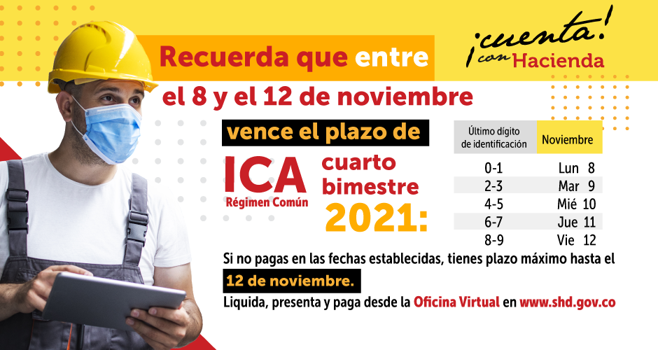 Hasta el 12 de noviembre, tienes plazo para pagar el ICA