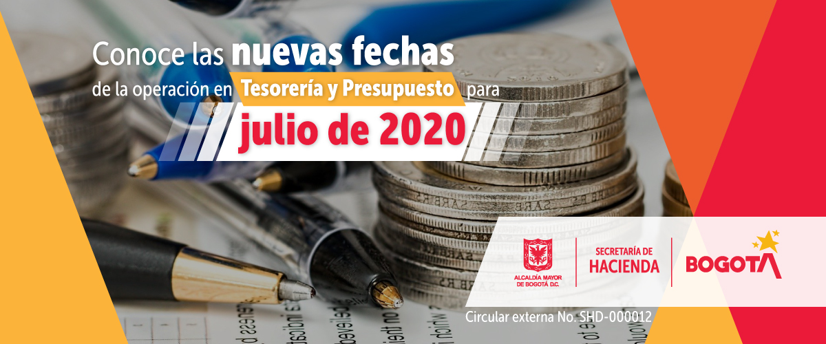 Nuevas fechas procesos tesorales y presupuestales