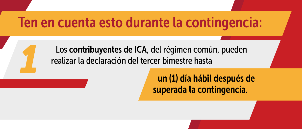 Contribuyentes de ICA pueden realizar su declaración hasta un día despues de superada la contingencia