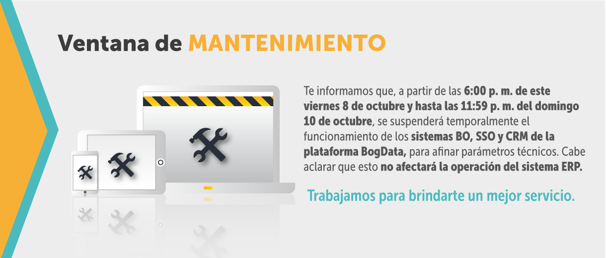 Actividades de mantenimiento a la plataforma BogData