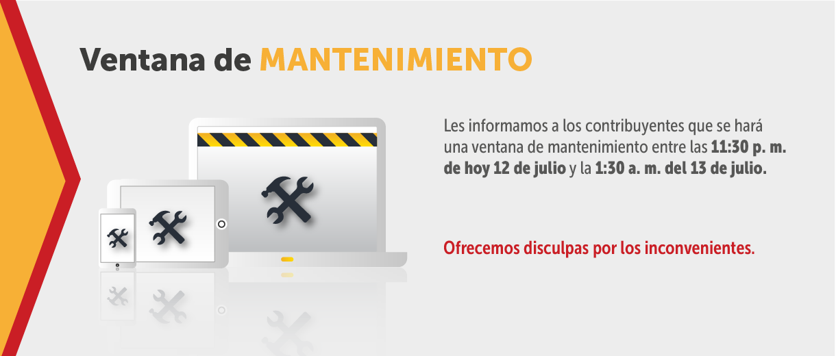 Ventana de mantenimiento a los aplicativos entre el 12 y el 13 de julio