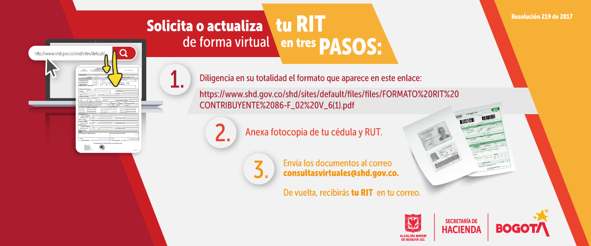 Pasos para solicitar o actualizar el RIT