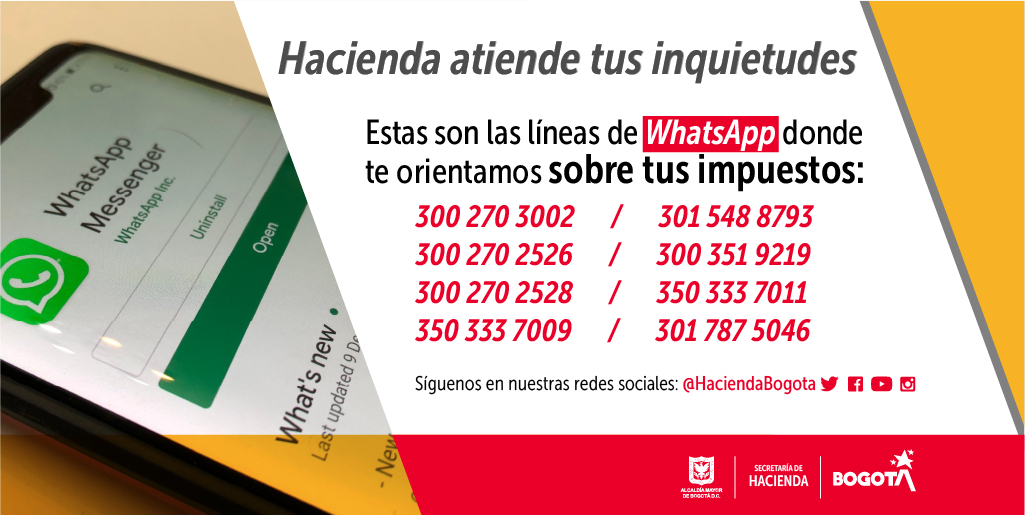 Líneas de Whatsapp para información sobre impuestos