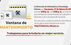 Este jueves se realizará un mantenimiento a la plataforma informática