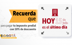 Bogotá le invita a cumplir con sus obligaciones tributarias y a aprovechar la ampliación del plazo para el pago con el 10% de descuento