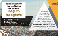 Esta semana realizaremos una jornada de bancarización con la ciudadanía en Ciudad Bolívar