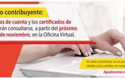 Estados de cuenta y certificados de pago podrán consultarse a partir del 7 de noviembre