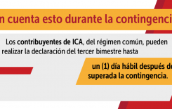 Contribuyentes de ICA pueden realizar su declaración hasta un día despues de superada la contingencia