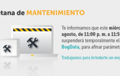 Ventana de mantenimiento BogData