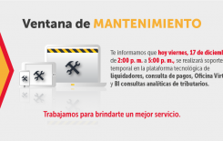 Este viernes se realizarán labores de mantenimiento a la Oficina Virtual y liquidadores