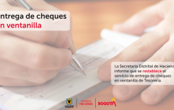 Se restablece el servicio de entrega de cheques en ventanilla de Tesorería 