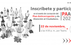 Inscríbete en el evento de cocreación del PAAC