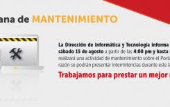 Mantenimiento preventivo a nuestro portal web 